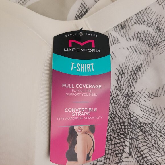 Maidenform White Padded Underwire T-Shirt Bra w/Convertible Straps 36D NWT - Picture 5 of 6